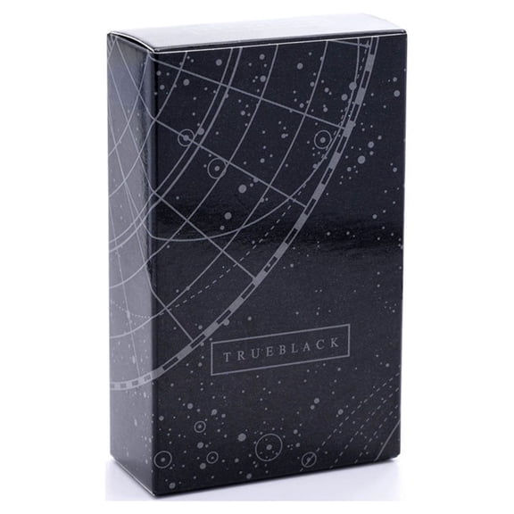 True Black Tarot Full 78-Card Standard Tarot Deck, Minimal Dark Cosmic Star Grid Art Tarot Card Game for Hobby Collectors
