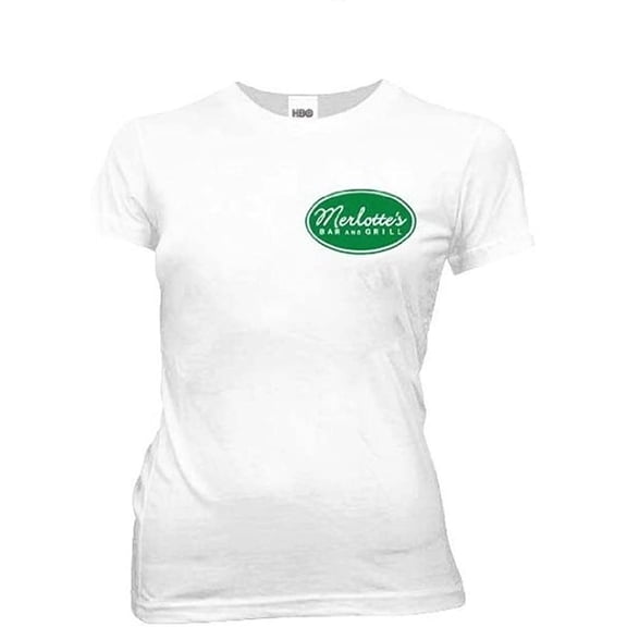 True Blood Merlottes Bar and Grill Juniors White T-Shirt