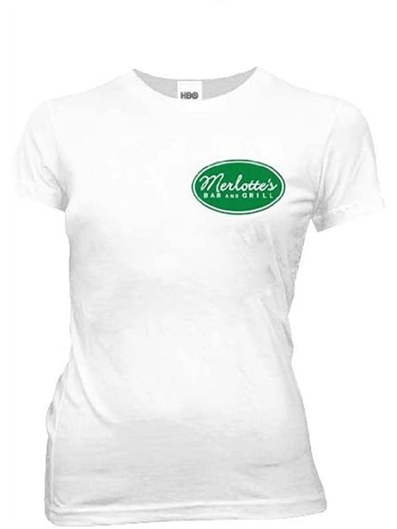 True Blood Merlottes Bar and Grill Juniors White T-Shirt