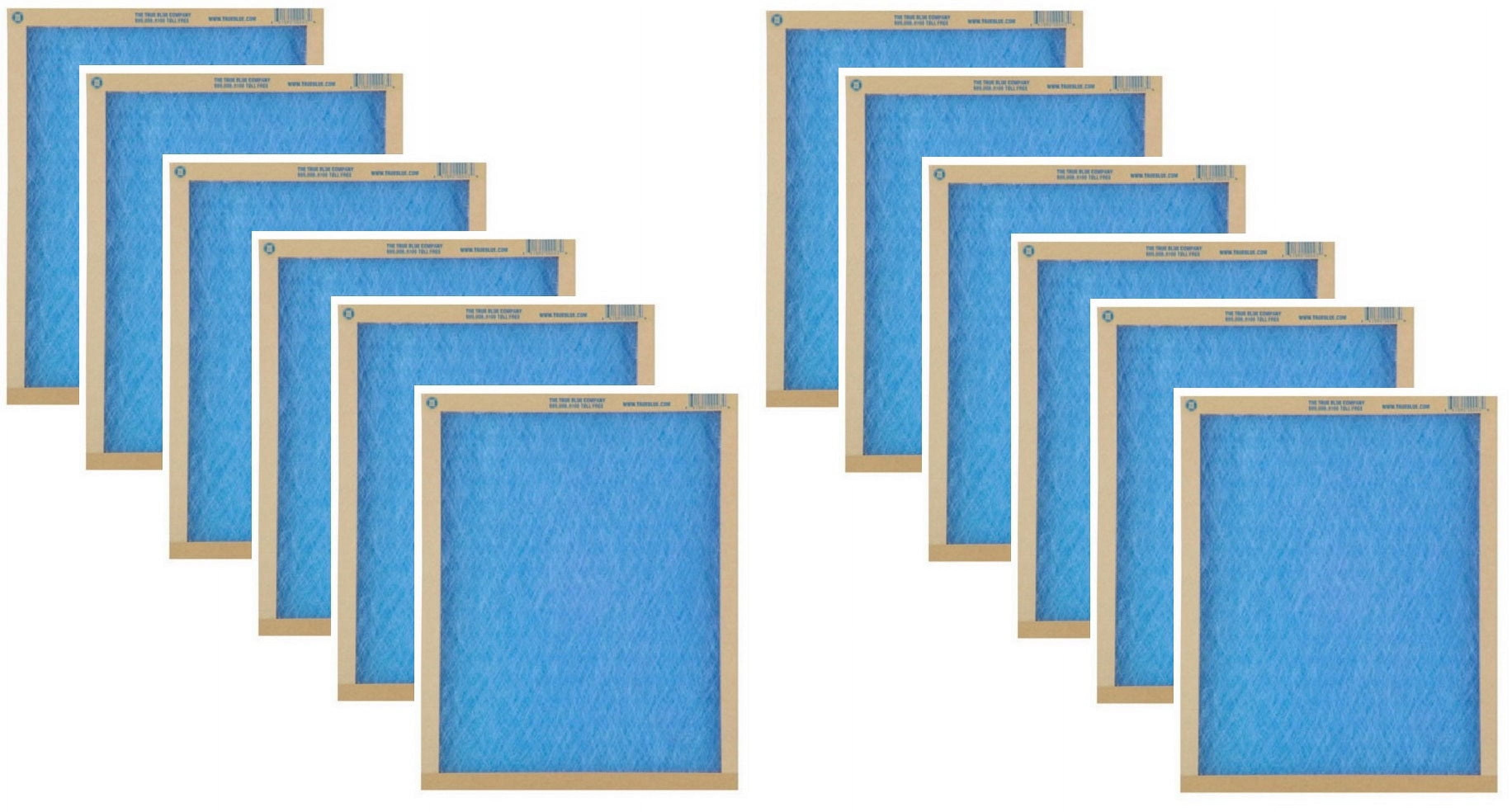 True Blue 112361 12" x 36" x 1" Flat Panel Spun Fiberglass Disposable Furnace Air Filter MERV 2 - Quantity of 12
