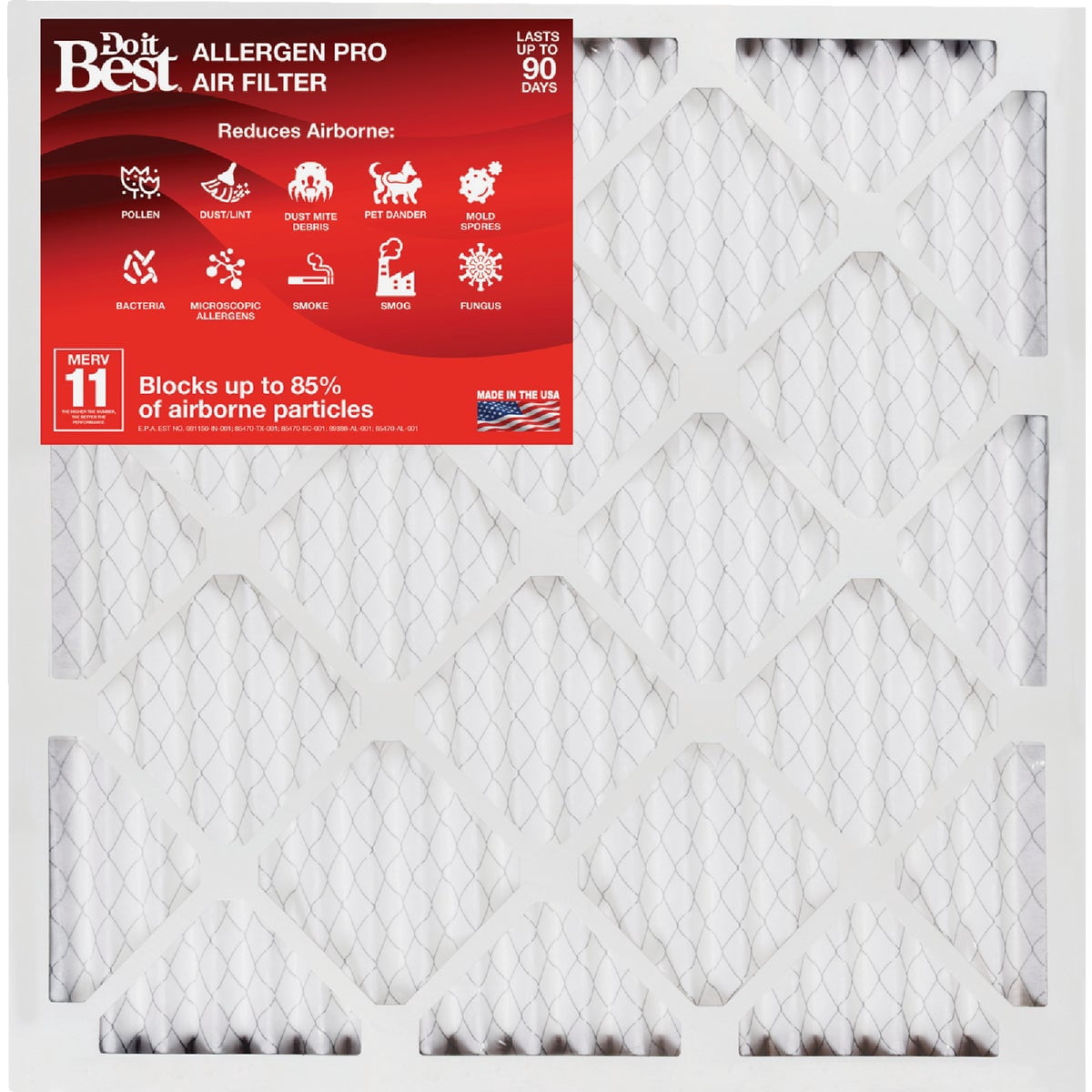 True Blue 120301 20" x 30" x 1" Flat Panel Spun Fiberglass Disposable Furnace Air Filter MERV 2 - Quantity of 12