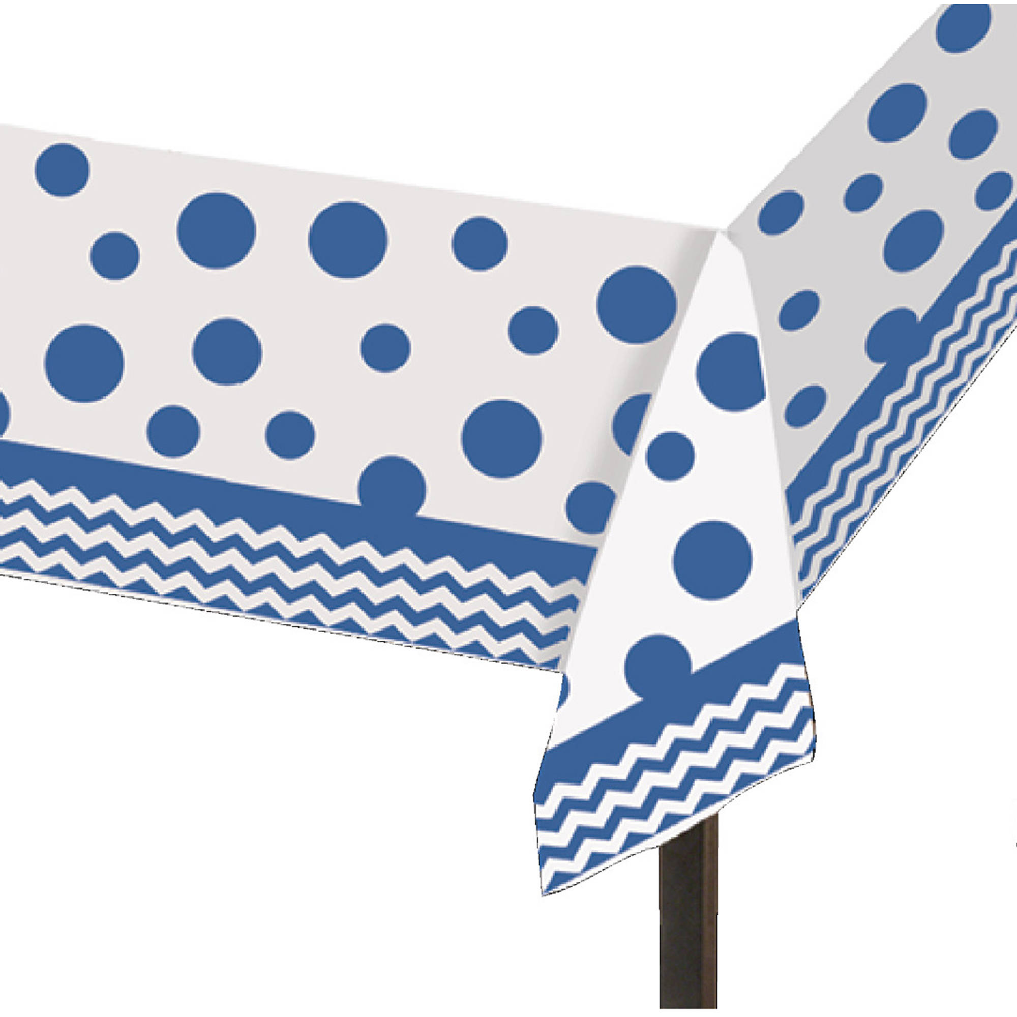 True Blue Chevron Table Cover