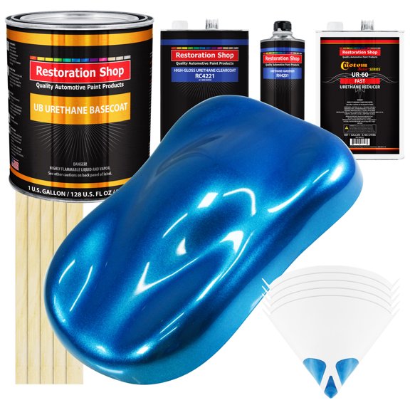 True Blue Firemist Gallon URETHANE BASECOAT CLEARCOAT Car Auto Paint FAST Kit
