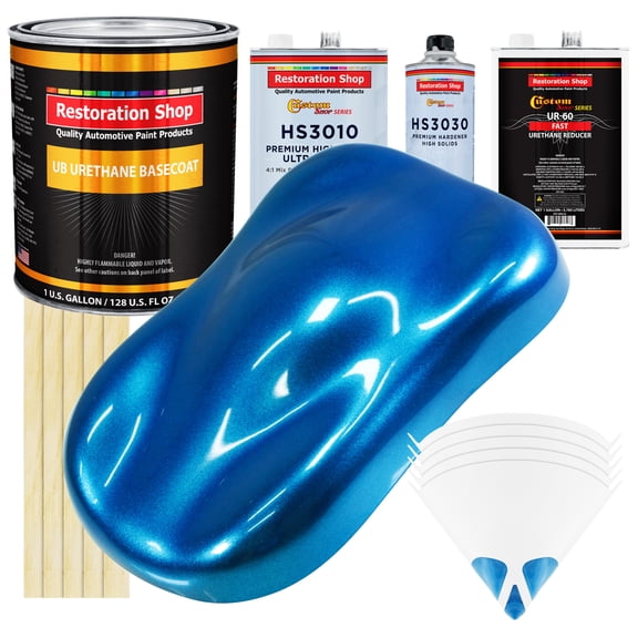 True Blue Firemist Gallon URETHANE BASECOAT CLEARCOAT Car Paint FAST Kit
