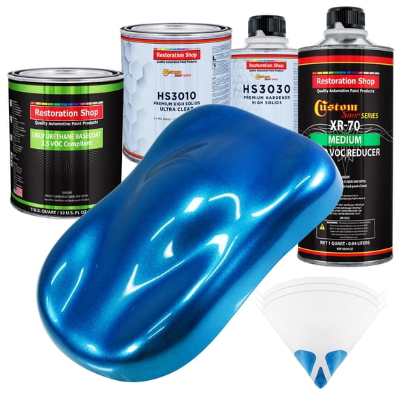 True Blue Firemist Premium Quart Kit Low VOC URETHANE BASECOAT Auto Paint Kit