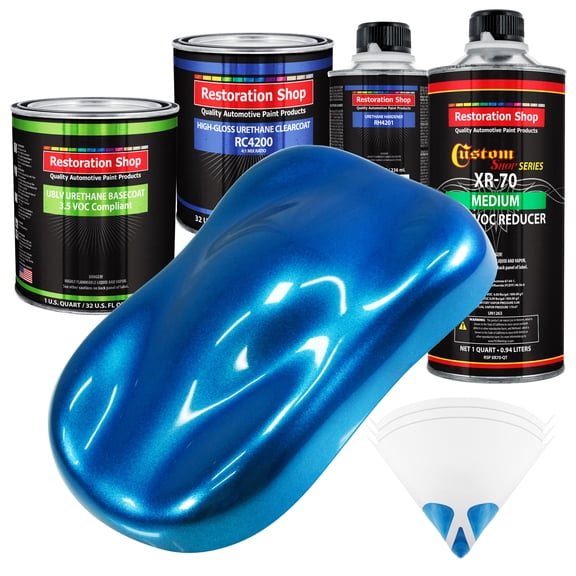 True Blue Firemist Quart Kit Low VOC URETHANE BASECOAT Car Auto Body Paint Kit