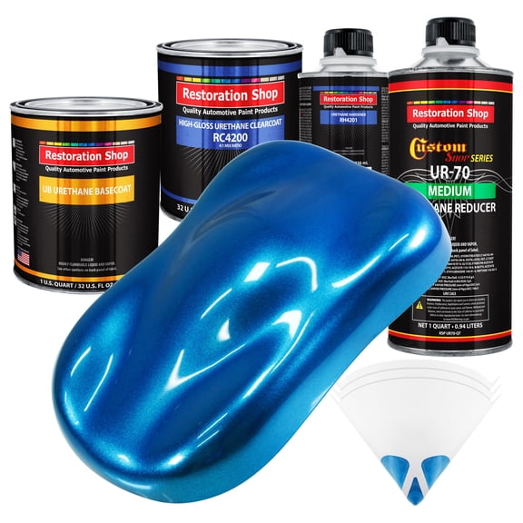 True Blue Firemist Quart URETHANE BASECOAT CLEARCOAT Car Auto Body Paint Kit