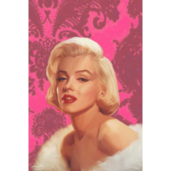 True Blue Marilyn In Pink Poster Print by Chris Consani