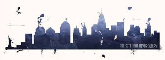 True Blue New York Canvas Art - Anna Quach (10 x 20)