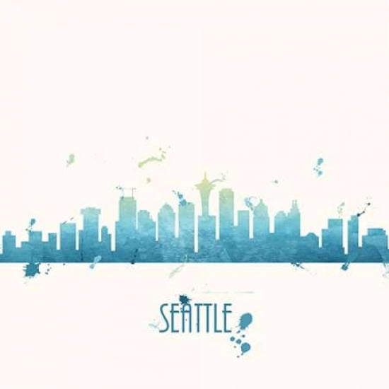 True Blue Seattle - Sq Canvas Art - Anna Quach (24 x 24)