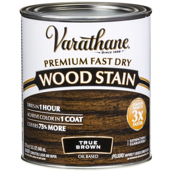 2 Pack, True Brown, Varathane Premium Fast Dry Wood Stain-333661, Quart