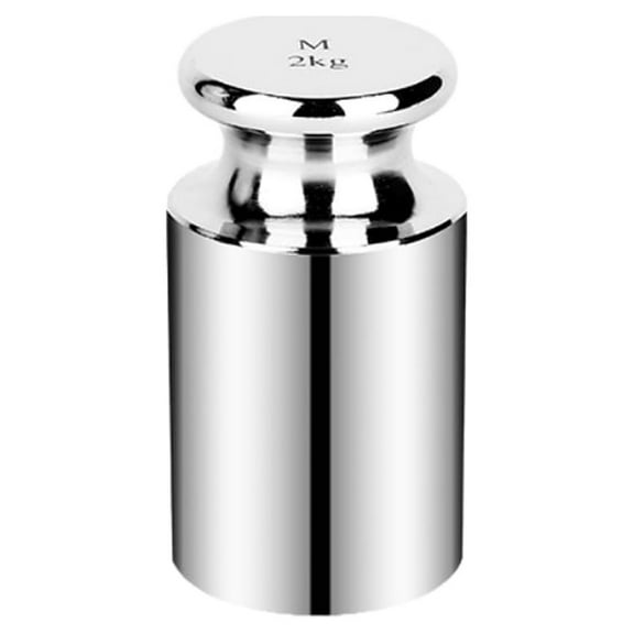 True Calibration Weight 2000g 2kg OIML Class M2 Precision, Chrome Finish, Test Weight for Digital Scale