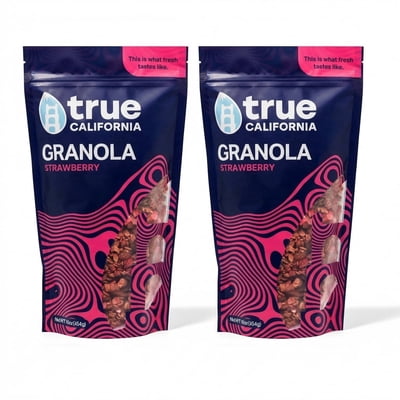 True California Strawberry Granola (1 lb) Gluten Free, Non-GMO, Clean-Label Ingredients  Plant-Based, Vegan - Made with Almonds, Coconut, Walnuts, & Freeze-Dried Strawberries in California