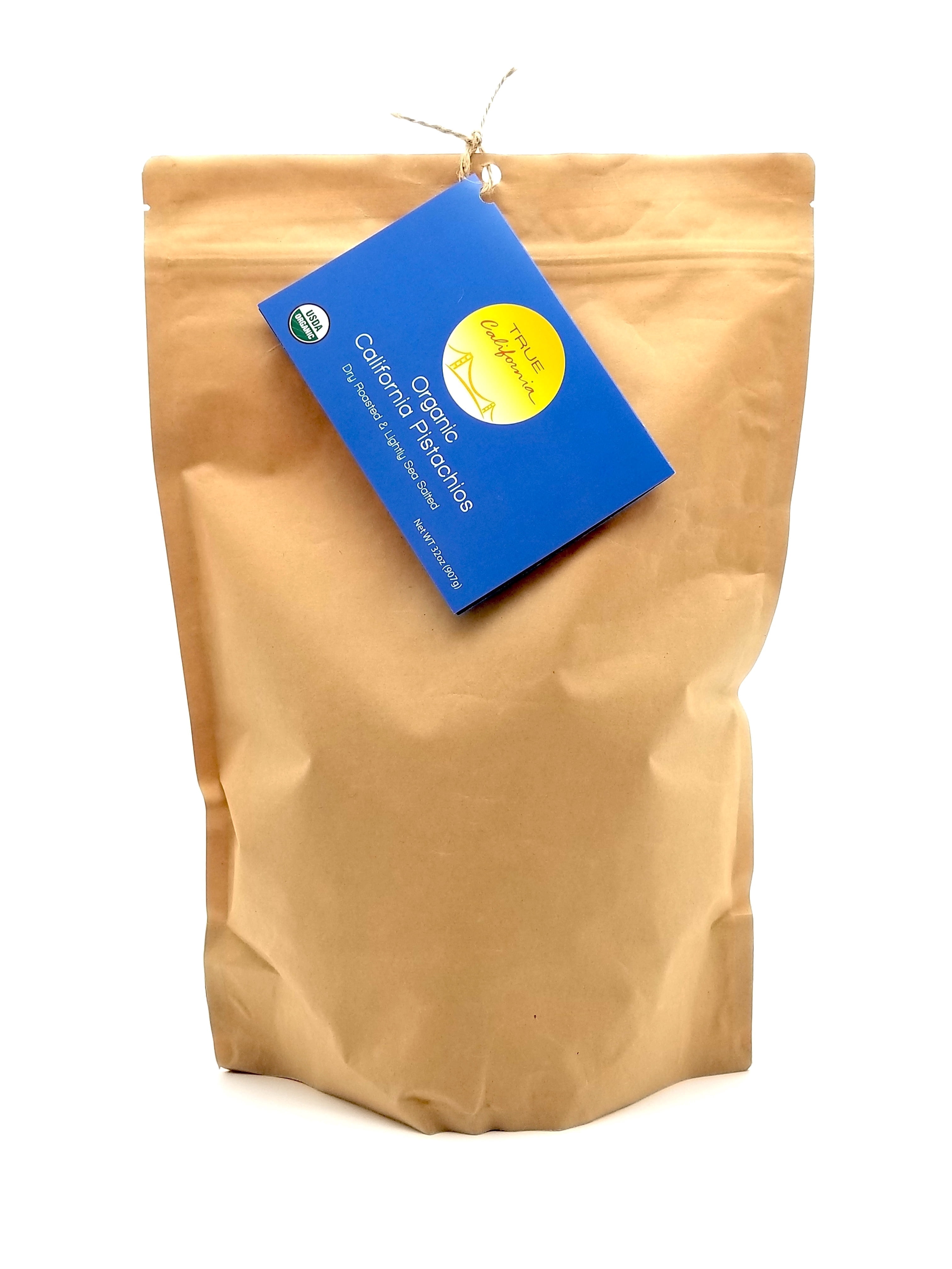 True California Organic American Pistachios, Dry Roasted & Lightly Sea Salted, In Shell (2 LB)
