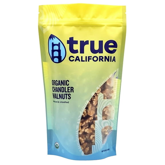 True California Organic Chandler Walnuts, Natural & Unsalted, Shelled Halves & Pieces (1 lb)