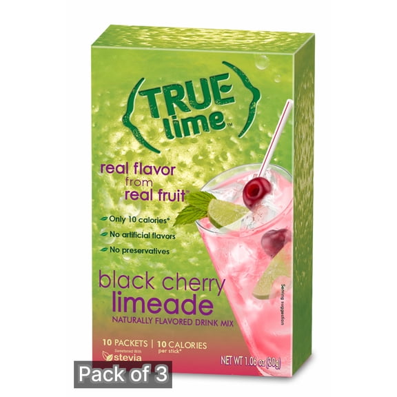 True Citrus Black Cherry Limeade Drink Mix, 1.06 OZ (Pack of 3)