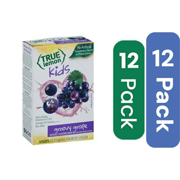 True Citrus Grape Water Mix for Kids 1.23 oz (Pack of 12)