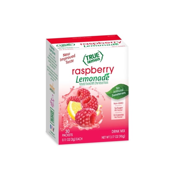 True Citrus Lemon Raspberry Lemonade Drink Mix No Sweeteners 30ct Pack of 1 Packets