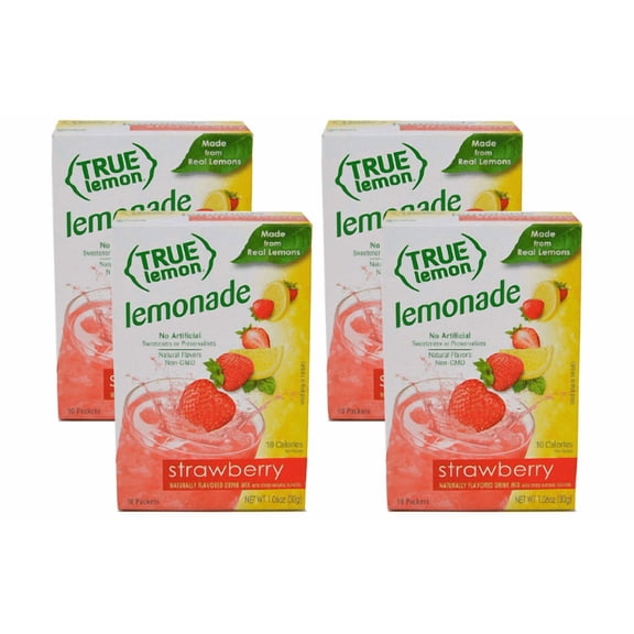 True Citrus STRAWBERRY LEMONADE , 10 Count (Pack of 4)