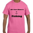 thumbnail image 1 of True City Life Funny Humor All I Care ABout Is Fishing Fish Anchor T-Shirt, 1 of 1