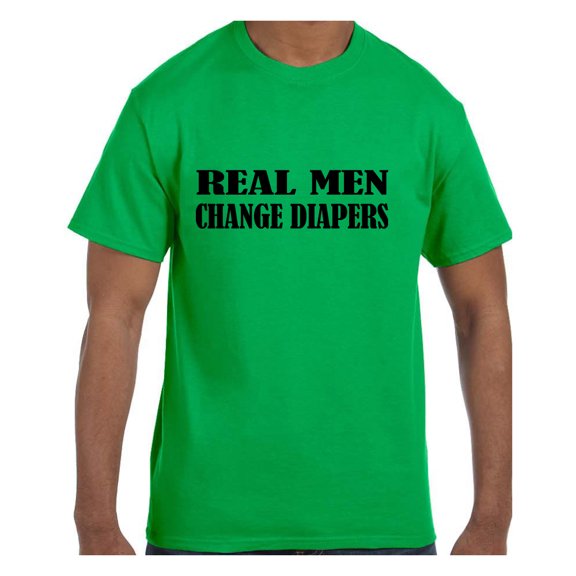 True City Life Funny Humor Tshirt Father's Day Real Men Change Diapers