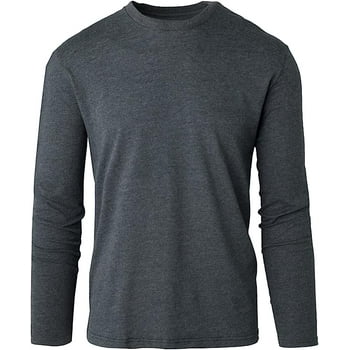 True Classic Long Sleeve Shirts for Men, Premium Fitted Crew Neck T-Shirts and Gifts for Men. Charcoal Heather Gray, Large