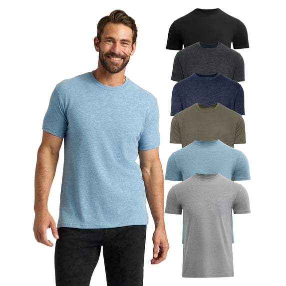True Classic Mens T-Shirts – Short Sleeve Crew Neck T Shirts for Man, Cotton Blend Plain Novelty Men's T-Shirts, Pack of 6, Variety, XXL
