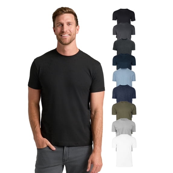 True Classic Mens T-Shirts – Short Sleeve Crew Neck T Shirts for Man, Cotton Blend Plain Novelty Men's T-Shirts, Pack of 9, Variety, M