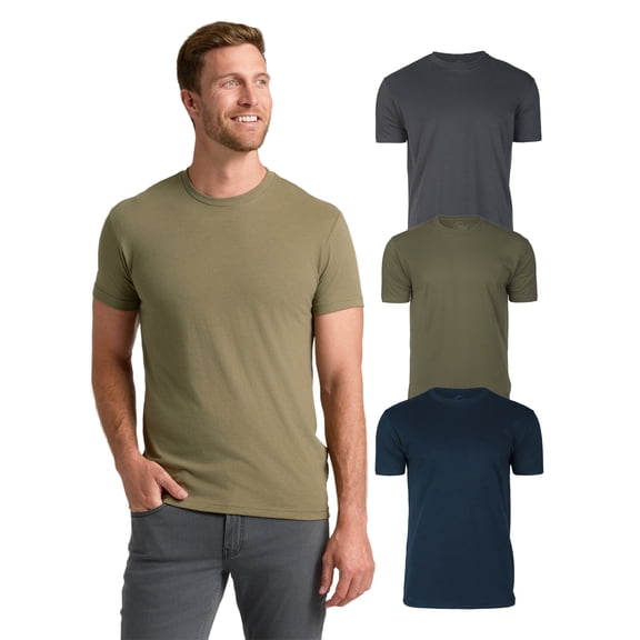 True Classic Mens T-Shirts – Short Sleeve Crew Neck T Shirts for Man, Cotton Blend Plain Novelty Men's T-Shirts, Pack of 3, Variety, S