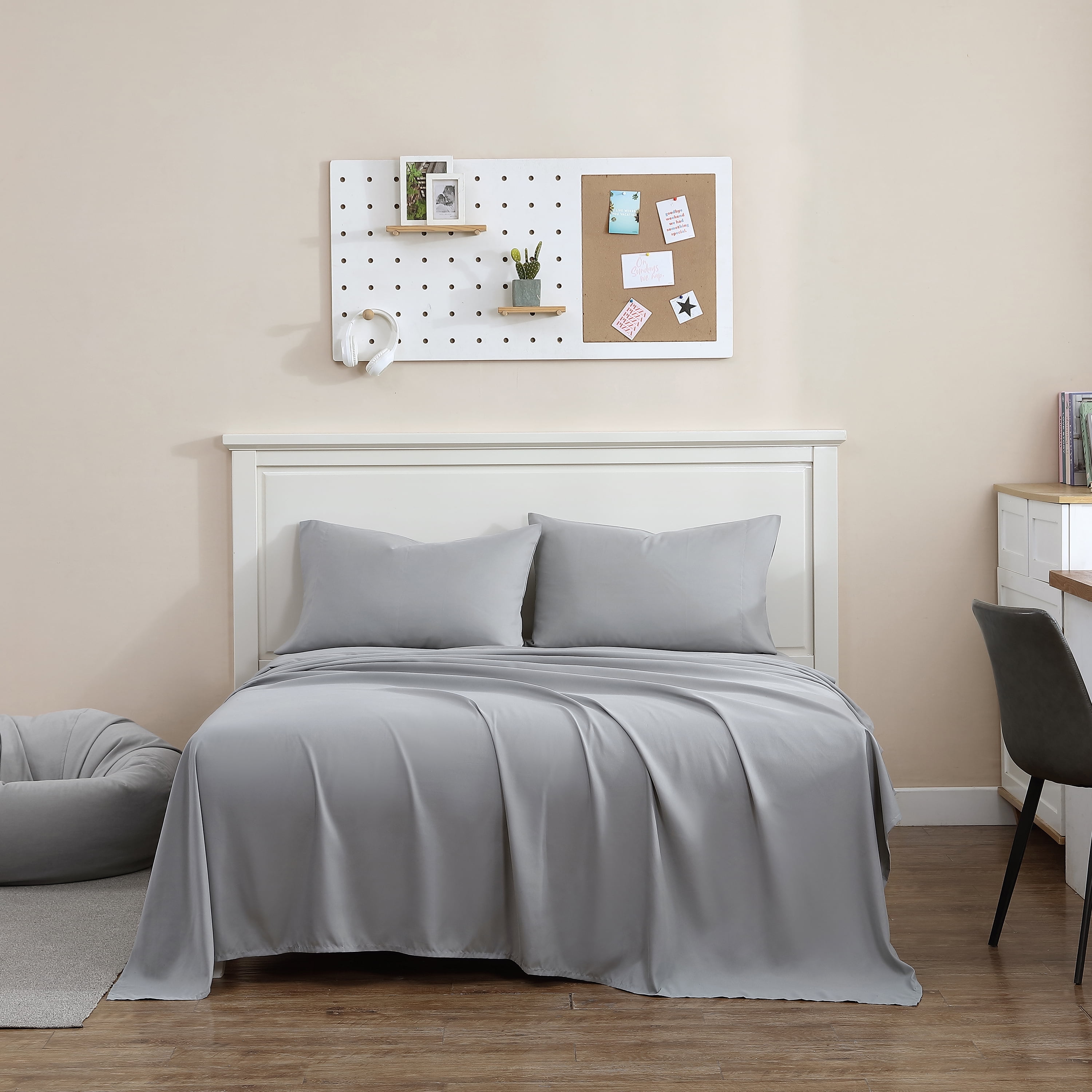 Full Gray Deep Pocket Microfiber Sheet Set