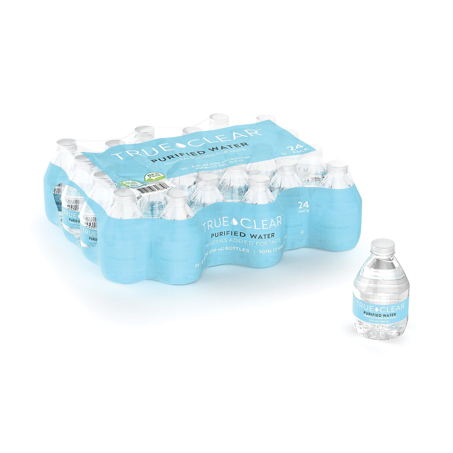 True Clear Purified Bottled Water, 16.9 Ounce Bottle -- 24 per case