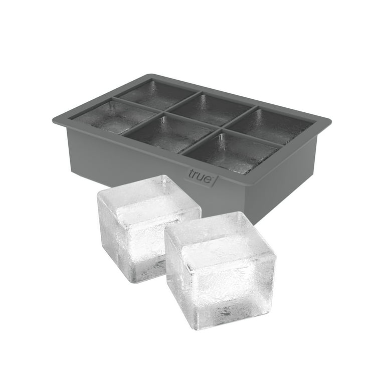 True Colossal Ice Cube Tray, Extra Large Ice Cubes, Dishwasher Safe  Flexible Silicone Ice Cube Tray, Makes 6 2 Inch Ice Cubes, Grey, Set of 1 