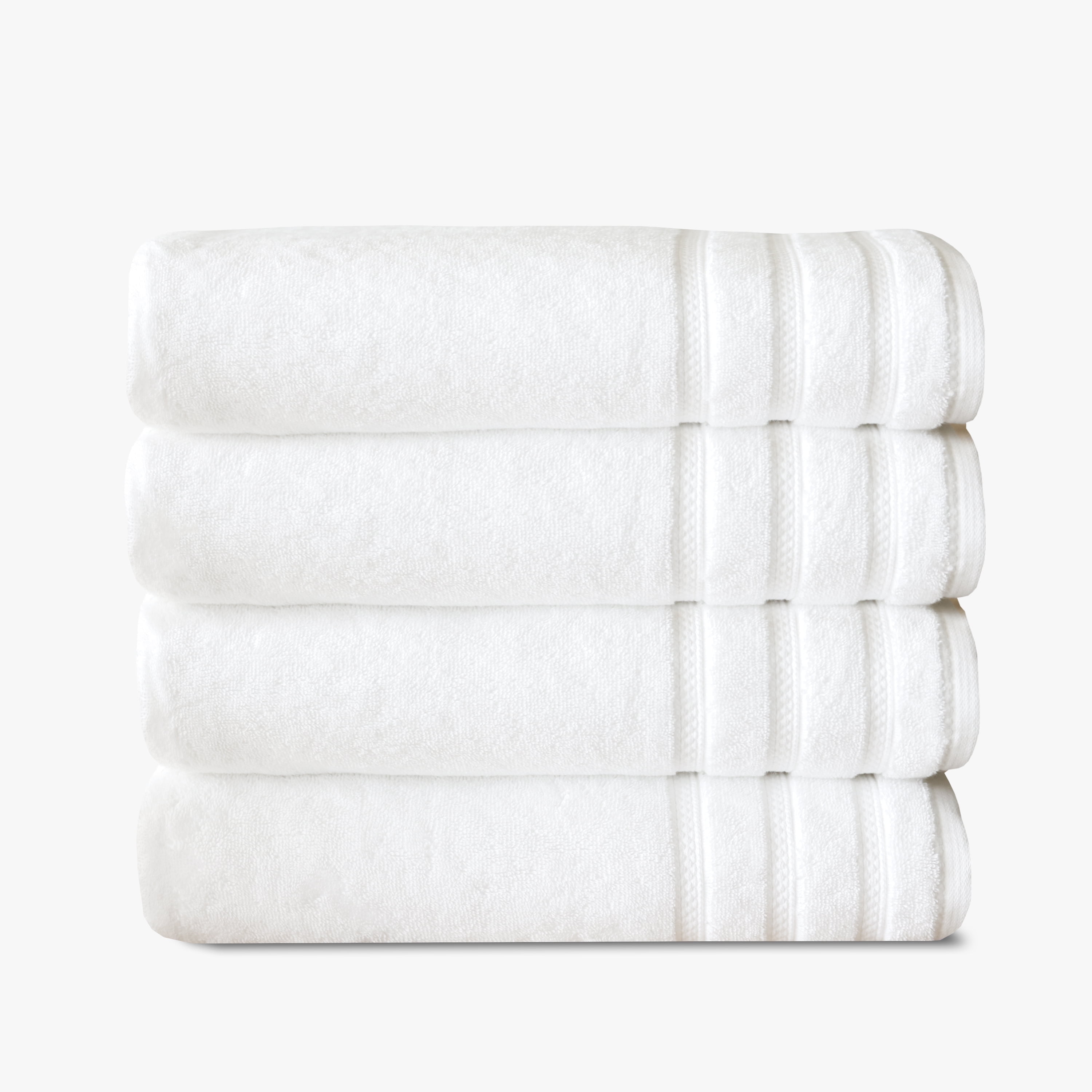 True Comfort White Cotton 4-Piece Bath Towel Set