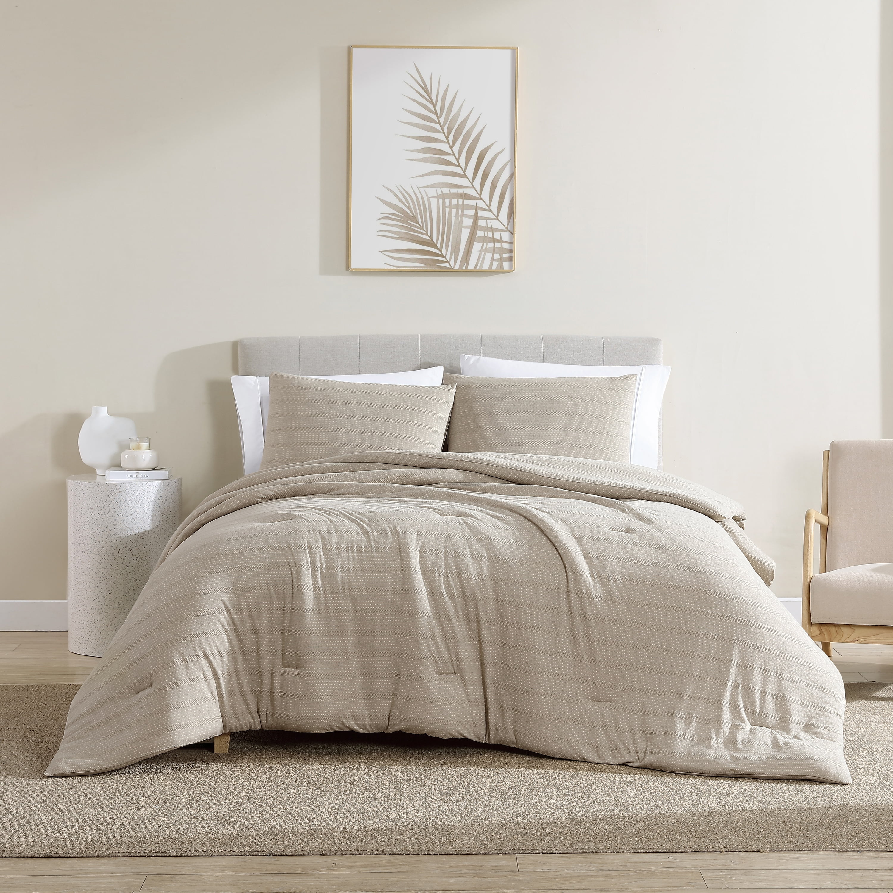 True Comfort Taupe Microfiber Full Comforter Set
