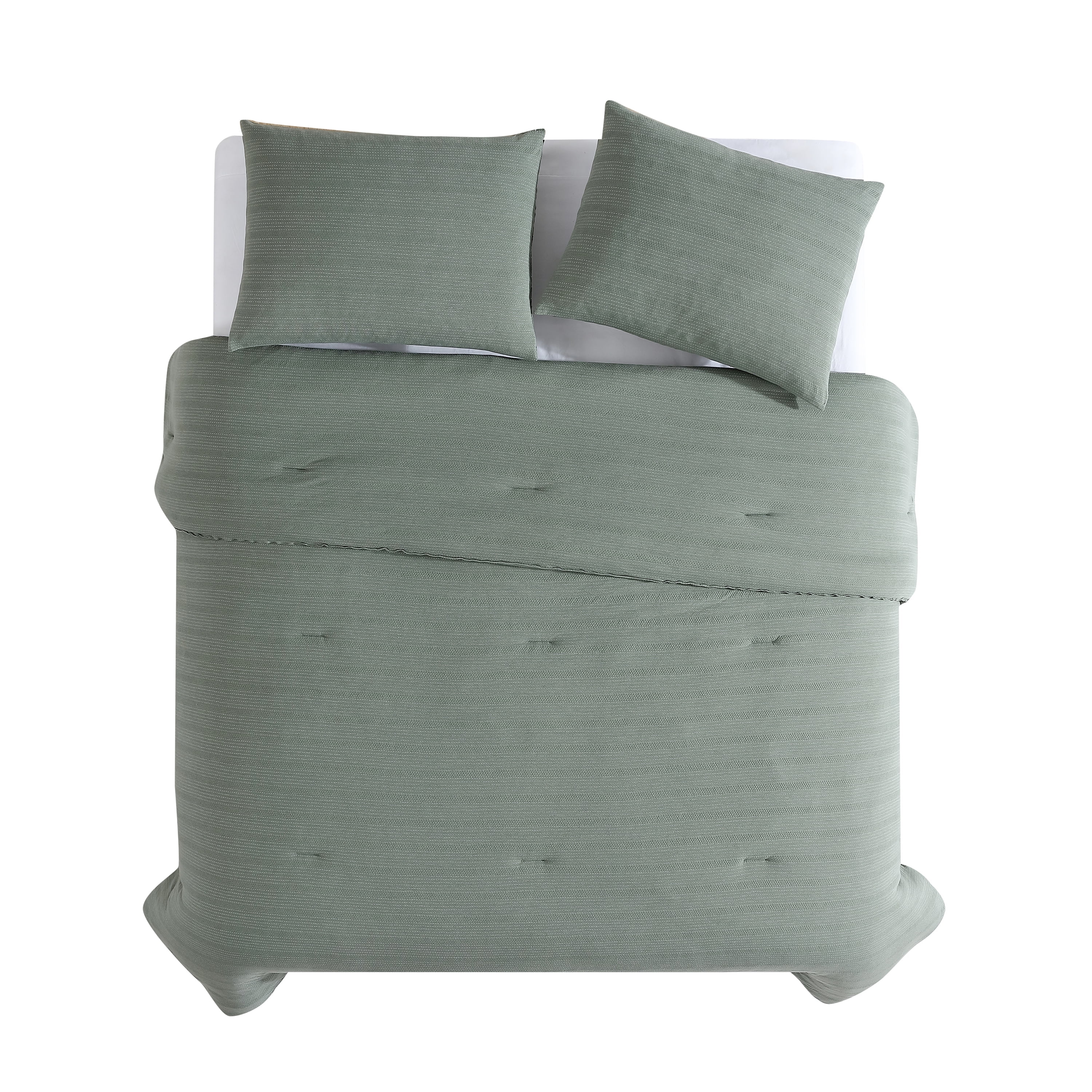 Twin Green Microfiber Reversible Comforter Set