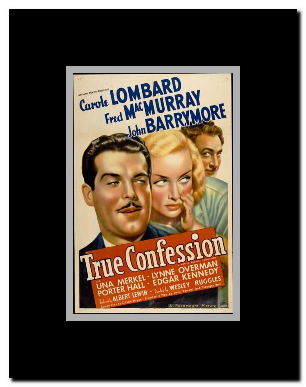 True Confession Framed Movie Poster