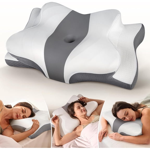 True Cooling Cervical Pillow, Adjustable Ergonomic Memory Foam for Neck Support, Odorless Orthopedic Bed Pillow for Men, Women and All Sleep Styles, Perfect Gift for Better Sleep