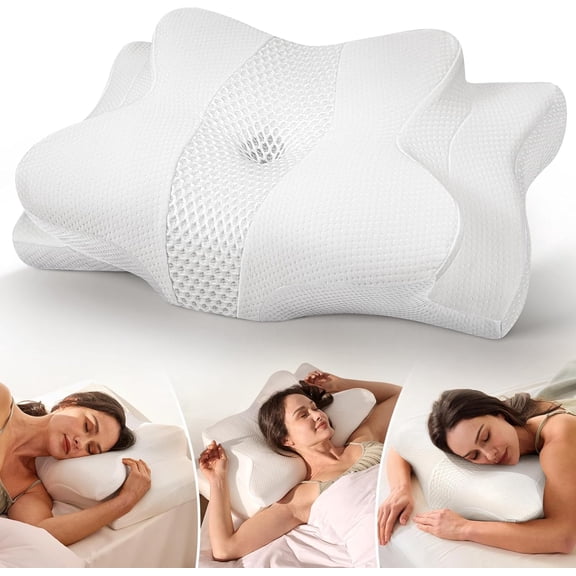 True Cooling Cervical Pillow, Adjustable Ergonomic Memory Foam for Neck Support, Odorless Orthopedic Bed Pillow for Men, Women and All Sleep Styles, Perfect Gift for Better Sleep