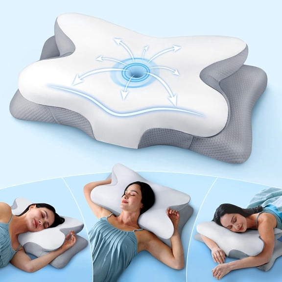 True Cooling Cervical Pillow, Adjustable Ergonomic Memory Foam for Neck Support, Odorless Orthopedic Bed Pillow for Men, Women and All Sleep Styles, Perfect Gift for Better Sleep