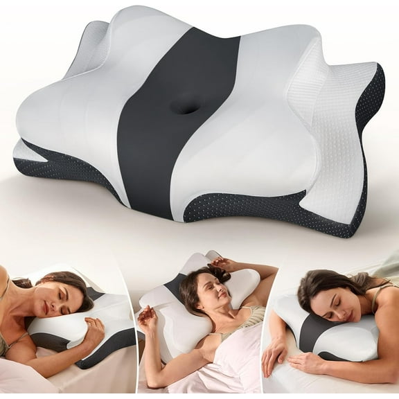 True Cooling Cervical Pillow, Adjustable Ergonomic Memory Foam for Neck Support, Odorless Orthopedic Bed Pillow for Men, Women and All Sleep Styles, Perfect Gift for Better Sleep