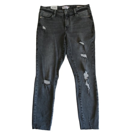 True Craft Mid-Rise Skinny Frayed Ankle, Distressed Junior Women's Jeans Size 7