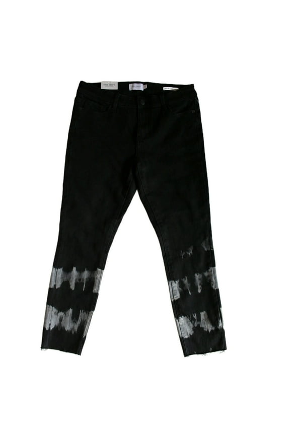 Mid-Rise Skinny Frayed Ankle Junior Women's Black Jeans Size 7