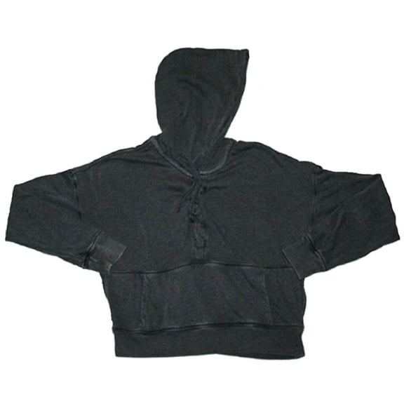 True Craft Women's Southern Roadtrip Cropped Heathered Grey Hoodie (XL)