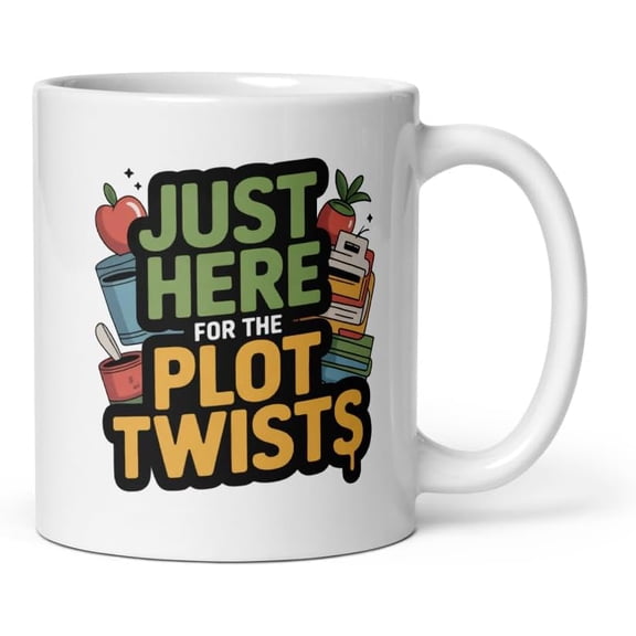 True Crime Fan Mug | Just Here for the Plot Twists | 11oz Premium Ceramic Coffee Cup | Funny Detectives & Mystery Lovers - 11oz Coffee Mug