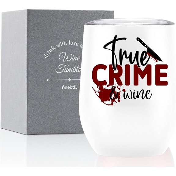 True Crime Gifts for Crime Scene Lovers, Detective, Murderino, Investigators, Crime Documentaries Loverss, 12Oz Stainless Steel Tumbler Mug Cup, White