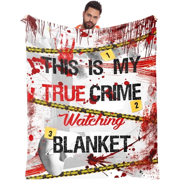 True Crime Gifts, True Crime Horror Blanket, True Crime Gifts for Women, True Life Crime, Serial Killer Merchandise, Crime Junkie Merch, Gift for True Crime Lovers Throw Blanket
