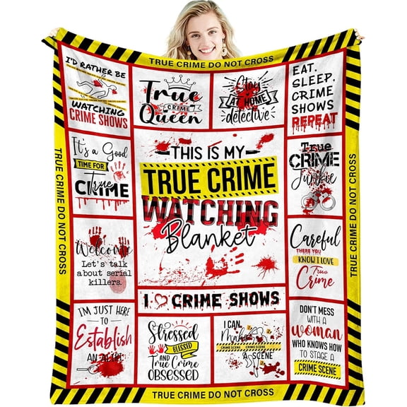 True Crime Gifts for Women - Gifts for True Crime Lovers - Serial Killer Merchandise for Women/Men - Criminal Minds Merch - True Crime Watching Blanket 60"X 50"