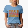 thumbnail image 1 of True Crime Junkie, Podcast Listener or Lover Themed, Groovy Retro Wavy Text Merch Gift, Baby Blue T-Shirt, 3XL, 1 of 5