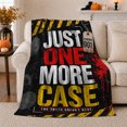thumbnail image 1 of True Crime Mystery Just One More Case Grunge, Festive Holiday Scene, Warm Flannel Blanket for Living Room and Reading Nook, Art Lovers Housewarming Gift, Festive Home Decor, 1 of 9