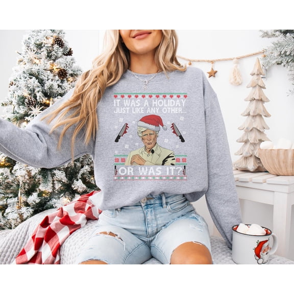 True Crime Ugly Christmas Sweater Party Sweatshirt, Funny Christmas Sweater, Funny Christmas Sweatshirt, Christmas Sweater Party